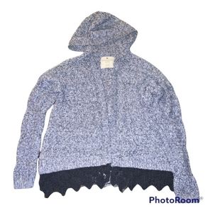 Abercrombie Kids Girls 11/12 Navy Blue hooded cardigan.